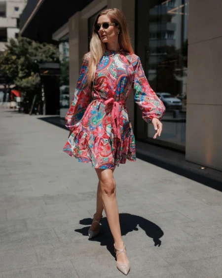 Sandale dama cu toc aurii din piele ecologica lacuita Oliara