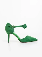 Pantofi dama cu verzi toc din material textil Celesta