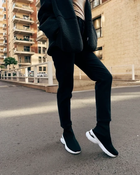 Pantofi sport dama negri din material textil Verlana