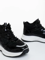Pantofi sport dama negri din material textil si material sintetic Varava