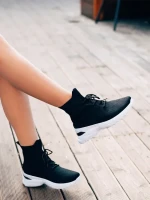 Pantofi sport dama negri din material textil Mariposa