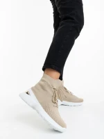 Pantofi sport dama bej din material textil Mariposa