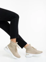 Pantofi sport dama bej din material textil Mariposa