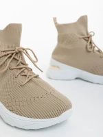 Pantofi sport dama bej din material textil Mariposa