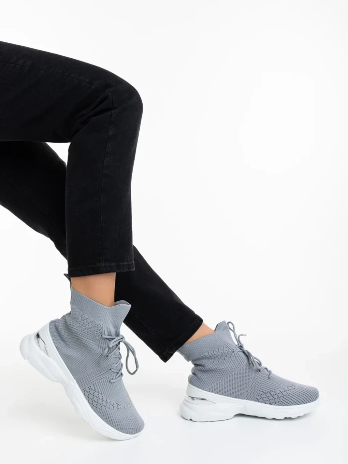 Pantofi sport dama gri din material textil Mariposa