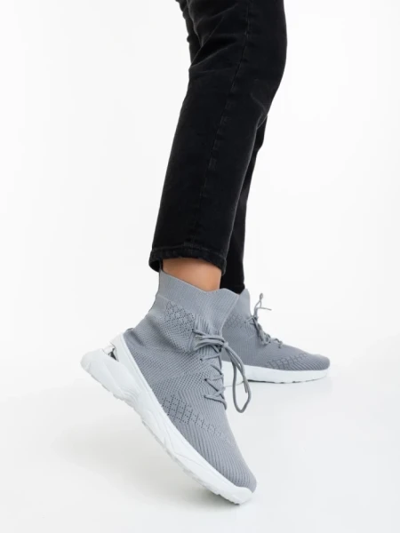 Pantofi sport dama gri din material textil Mariposa