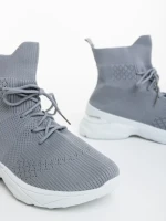 Pantofi sport dama gri din material textil Mariposa