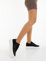 Pantofi sport dama negri din piele ecologica Diara