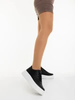 Pantofi sport dama negri din piele ecologica Diara