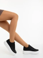 Pantofi sport dama negri din piele ecologica Diara