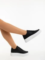 Pantofi sport dama negri din piele ecologica Diara