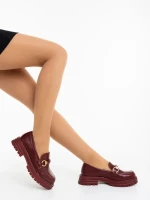 Mocasini dama grena din piele ecologica Valara