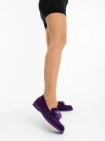 Mocasini dama mov din material textil Lynora