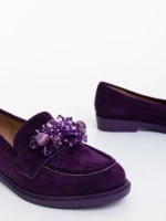 Mocasini dama mov din material textil Lynora