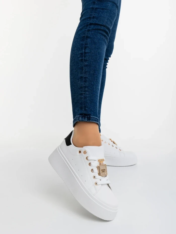 Pantofi sport dama negre din piele ecologica Amazera