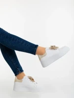 Pantofi sport dama aurii din piele ecologica Zenara