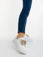 Pantofi sport dama aurii din piele ecologica Zenara