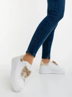 Pantofi sport dama aurii din piele ecologica Zenara