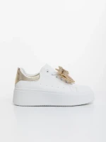Pantofi sport dama aurii din piele ecologica Zenara