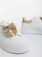 Pantofi sport dama aurii din piele ecologica Zenara