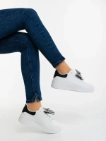 Pantofi sport dama negri din piele ecologica Zenara