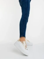 Pantofi sport dama aurii din piele ecologica Amazera