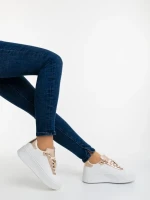 Pantofi sport dama sampanie din piele ecologica Amazera