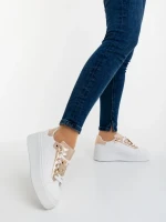 Pantofi sport dama sampanie din piele ecologica Amazera