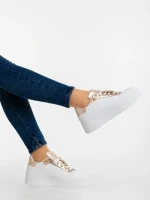 Pantofi sport dama sampanie din piele ecologica Amazera