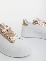 Pantofi sport dama sampanie din piele ecologica Amazera