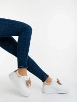 Pantofi sport dama sampanie din piele ecologica Zenara