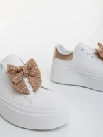 Pantofi sport dama sampanie din piele ecologica Zenara