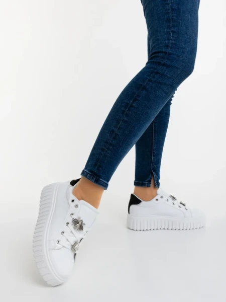 Pantofi sport dama negri din piele ecologica Captara