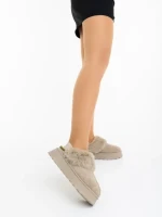 Papuci dama bej din material textil Azerin