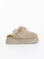 Papuci dama bej din material textil Azerin