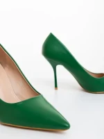 Pantofi dama cu toc verzi din piele ecologica Rodinia