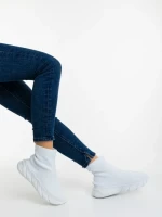 Pantofi sport dama albi din material textil Razara