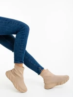 Pantofi sport dama bej din material textil Razara