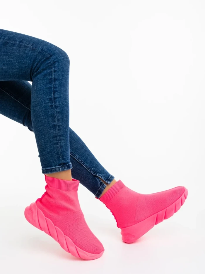 Pantofi sport dama roz din material textil Razara