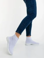 Pantofi sport dama albi din material textil Demaria