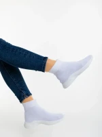 Pantofi sport dama albi din material textil Demaria