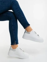 Pantofi sport dama argintii din piele ecologica Lorimar