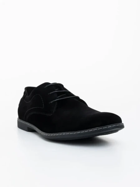 Pantofi barbati negri din piele ecologica intoarsa Wolter