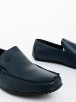 Mocasini barbati albastri din piele ecologica Walter