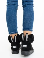 Cizme dama negre din material textil Ezera