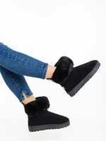 Cizme dama negre din material textil Ezera