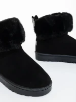 Cizme dama negre din material textil Ezera