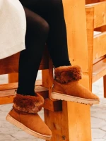 Cizme dama camel din material textil Ezera