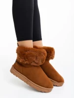 Cizme dama camel din material textil Ezera