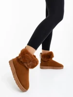 Cizme dama camel din material textil Ezera